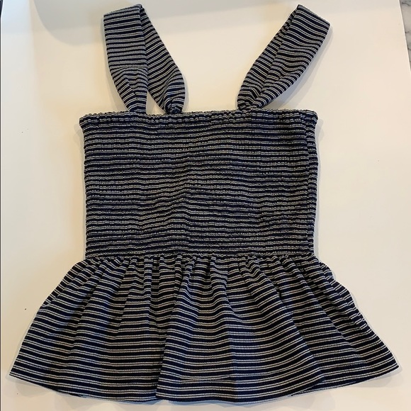 NWT Madewell Texture & Thread Smocked Peplum Tank - Picture 5 of 11